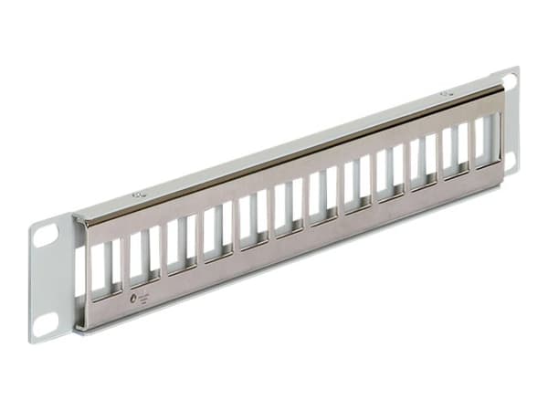 Delock Keystone Patch Panel - Patch-panel - grå - 1U - 10" - 12 portar