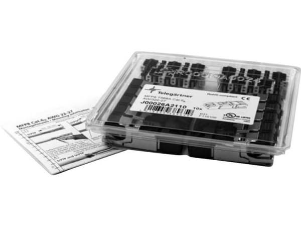 Telegärtner J00026A2110, RJ45, Svart, Rostfritt stål, 10 styck