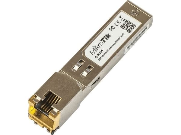 MikroTik S-RJ01 - SFP (mini-GBIC) transceivermodul - 1GbE - 10Base-T, 100Base-TX, 1000Base-T - SFP (mini-GBIC) / RJ-45