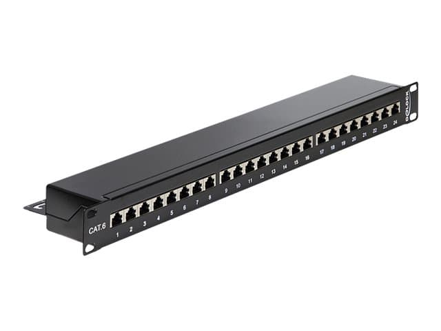 Delock - Patch-panel - RJ-45 X 24 - svart - 1U - 19"