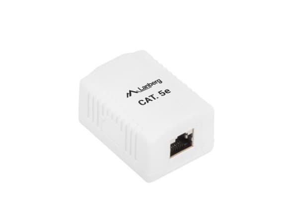 Lanberg - Verkkoliitin - RJ-45 - suojattu - CAT 5e - valkoinen
