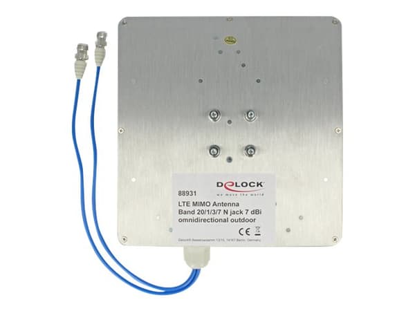 Delock LTE MIMO Band 1/3/7/20 Antenna - Antenn - cellulär, Wi-Fi, Bluetooth - 7 dBi - riktnings- - utomhus, kan monteras på vägg, monteras på stång,