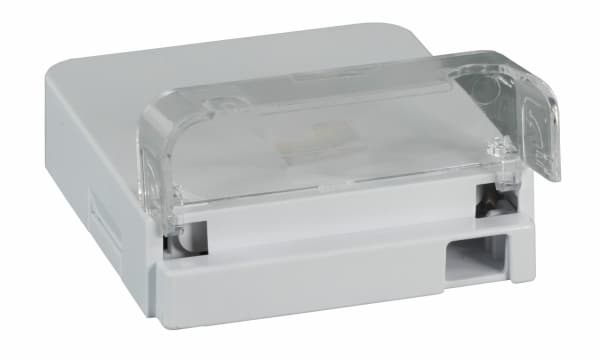 FTTH innendørs koblingsboks for 2 fibre, 1 kobling, pluggbeskyttelsesenhet (FTTH-BOX-IN-3)