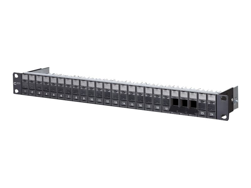 Metz Connect Unequipped - Patch-panel - svart - 1U - 19" - 24 portar