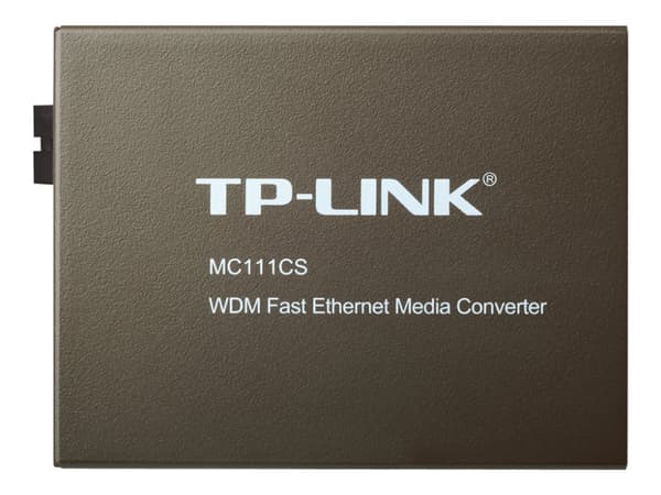TP-Link MC111CS - Fibermedieomformer - 100Mb LAN - 10Base-T, 100Base-FX, 100Base-TX - RJ-45 / SC-enkeltmodus - opp til 20 km - 1550 (TX) / 1310 (RX)