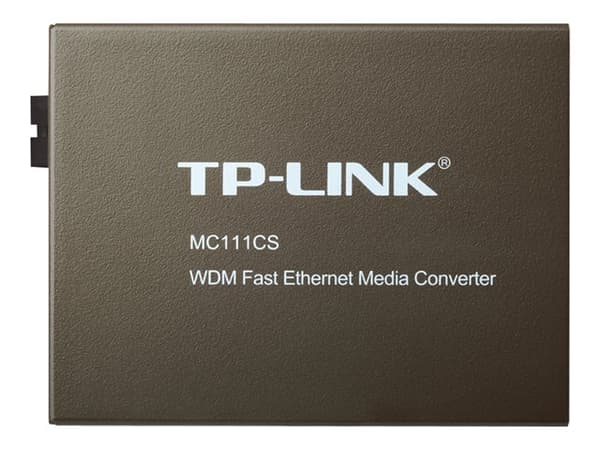 TP-Link MC111CS - Fibermedieomformer - 100Mb LAN - 10Base-T, 100Base-FX, 100Base-TX - RJ-45 / SC-enkeltmodus - opp til 20 km - 1550 (TX) / 1310 (RX)