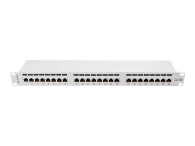Lanberg PPS5-1024-S - Patch-panel - rackmontering - CAT 5e - STP - RJ-45 X 24 - grå, RAL 7035 - 1U - 19"