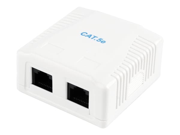 Cablexpert NCAC-2U5E-01 - Overflatemonteringsboks for nettverk - CAT 5e - UTP - RJ-45 X 2 - hvit