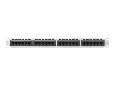 Lanberg PPU6-1024-S - Liitäntäpaneeli - stativmonterbar - CAT 6 - UTP - RJ-45 X 24 - grå, RAL 7035 - 1U - 19"