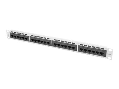 Lanberg PPU6-1024-S - Liitäntäpaneeli - stativmonterbar - CAT 6 - UTP - RJ-45 X 24 - grå, RAL 7035 - 1U - 19" Harmaa
