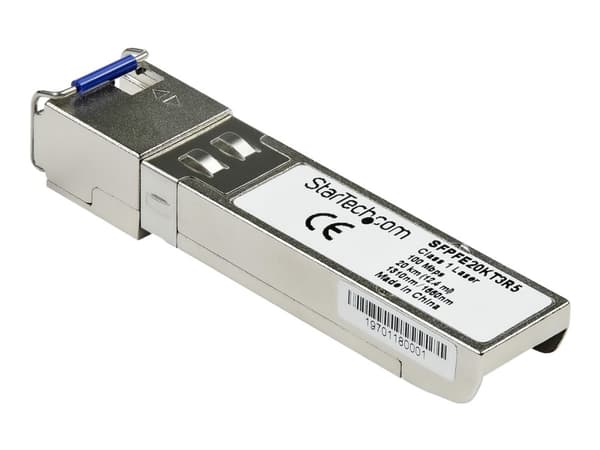 StarTech.com Juniper SFP-FE20KT13R15 Compatible SFP Module, 100BASE-BX-U, 100 Mb Ethernet Bi-Directional (BiDi) Fiber Single Strand SFP, LC Connector