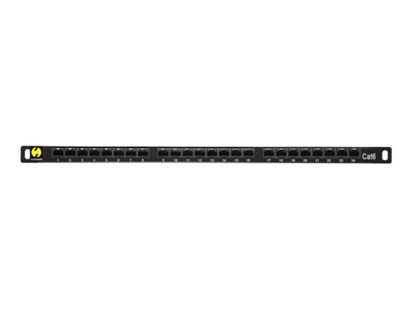 Netrack - Koblingspanel - rackmonterbar - CAT 6 - UTP - RJ-45 X 24 - 0.5U - 19" Sort