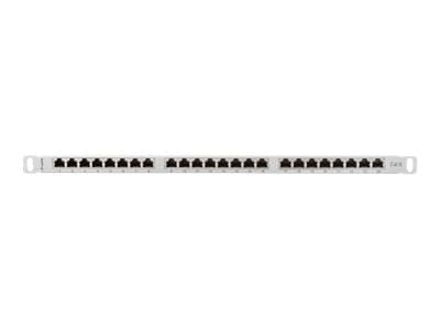 Lanberg PPS6-0024-S - Koblingspanel - rackmonterbar - CAT 6 - STP - RJ-45 X 24 - grå, RAL 7035 - 0.5U - 19"