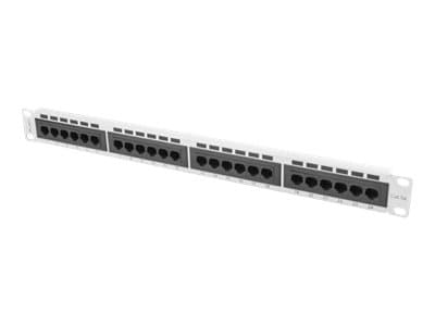 Lanberg PPU5-1024-S - Patch-panel - rackmontering - CAT 5e - UTP - RJ-45 X 24 - grå - 1U - 19"