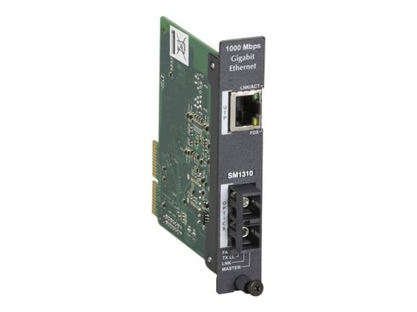 Black Box High-Density Media Converter System II, Layer 1 Module - Fibermedieomformer - GigE - 1000Base-LX, 1000Base-T - RJ-45 / SC-enkeltmodus - opp