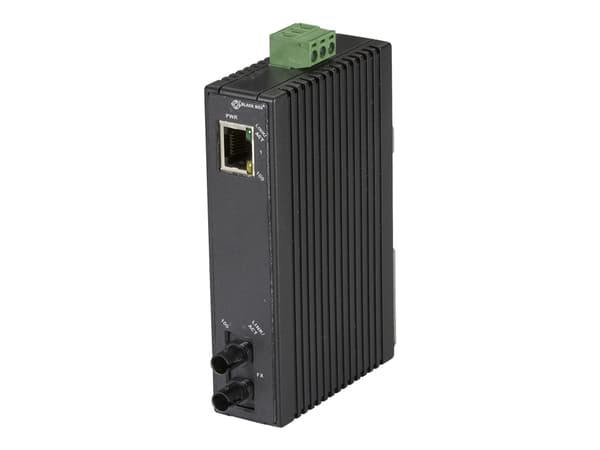 Black Box Hardened Mini Industrial - Fibermedieomformer - 100Mb LAN - 10Base-T, 1000Base-FX, 100Base-TX - ST flermodus / RJ-45 - opp til 20 km