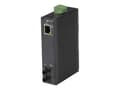 Miniatyrbilde 1 av 4: Black Box Hardened Mini Industrial - Fibermedieomformer - 100Mb LAN - 10Base-T, 1000Base-FX, 100Base-TX - ST flermodus / RJ-45 - opp til 20 km