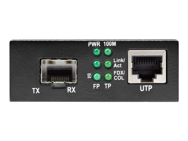Black Box Pure Networking Copper to Fiber Media Converter 10/100BASE-TX to 100BASE-FX SFP - Fibermedieomformer - 100Mb LAN - 10Base-T, 100Base-FX, 10