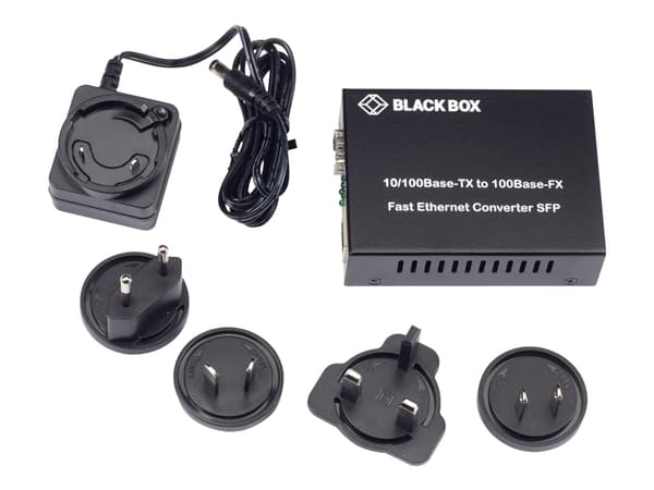 Black Box Pure Networking Copper to Fiber Media Converter 10/100BASE-TX to 100BASE-FX SFP - Fibermedieomformer - 100Mb LAN - 10Base-T, 100Base-FX, 10