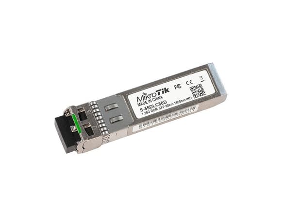 MikroTik S-55DLC80D - SFP (mini-GBIC) transceivermodul - SFP (mini-GBIC) / LC-enkeltmodus - opp til 80 km - 1550 nm