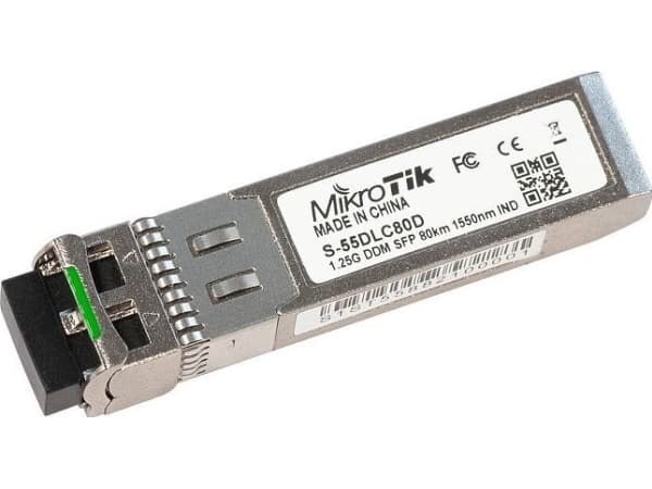 MikroTik S-55DLC80D - SFP (mini-GBIC) transceivermodul - SFP (mini-GBIC) / LC-enkeltmodus - opp til 80 km - 1550 nm