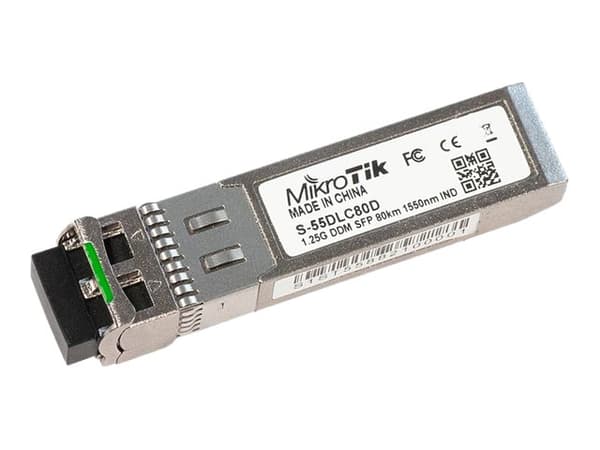 MikroTik S-55DLC80D - SFP (mini-GBIC) transceivermodul - SFP (mini-GBIC) / LC-enkeltmodus - opp til 80 km - 1550 nm