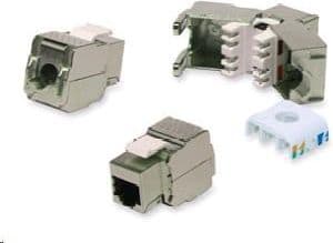 KeyStone-uttag, Cat6, STP, självstängande, silver (KEY-STP-C6)