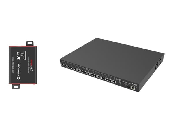 Intercoax IPIFY Multi Base EUP-2816R-8T-PKG - Multiport Pack - nätverksförlängare - 1GbE - 10Base-T, 100Base-TX, 1000Base-T - 16 portar - upp till 1.