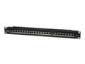 Miniatyrbilde 2 av 5: Intellinet Patch Panel, Cat6, FTP, 24-Port, 1U, Shielded, 90° Top-Entry Punch-Down Blocks, Black - Koblingspanel - CAT 6 - FTP - RJ-45 X 24 - svart -