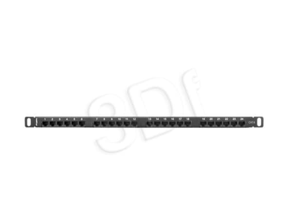 Lanberg PPU6-0024-B, RJ-45, Cat6, Musta, Metalli, Telinekiinnitys, 0.5U