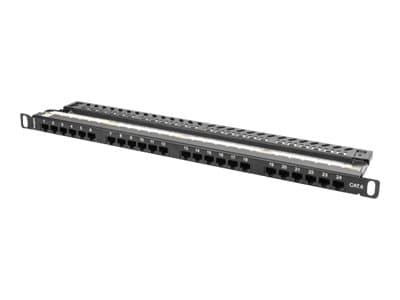 Lanberg PPU6-0024-B - Patch-panel - CAT 6 - UTP - RJ-45 X 24 - svart, RAL 9004 - 0.5U - 19"