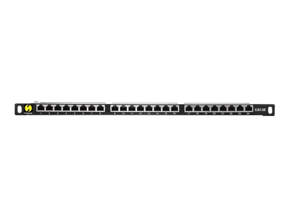 Netrack - Patch-panel - rackmontering - CAT 5e - FTP - RJ-45 X 24 - svart - 0.5U - 19"