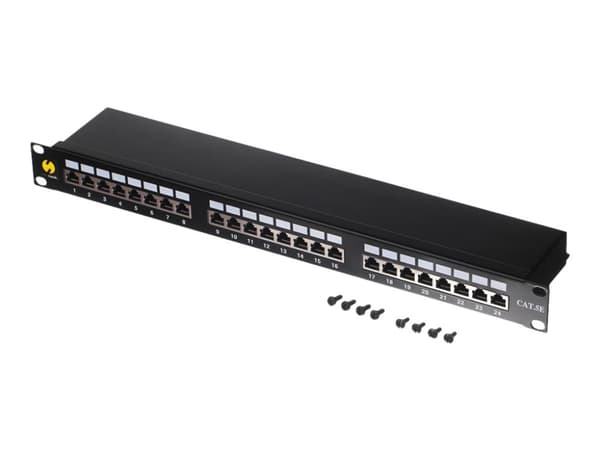 Netrack - Patch-panel - rackmontering - CAT 5e - FTP - RJ-45 X 24 - svart - 19"
