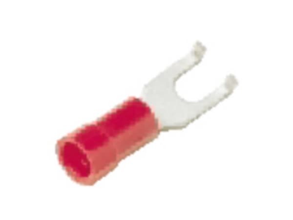 LAPP 63108010 Gaffelkabelsko Med flange 0.50 mm² 1.50 mm² Hul-dia.=3.7 mm Delvist isoleret Rød 100 stk