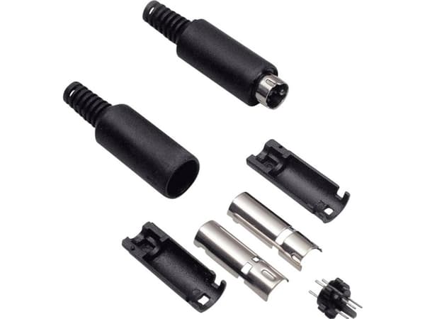 BKL Electronic 0204004, Pinniliitin, Suora, Uros, 12 V, 2 A, Musta