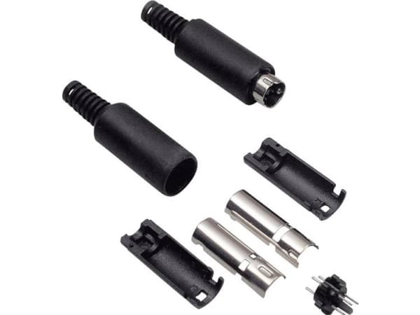 BKL Electronic 0204004, Pinniliitin, Suora, Uros, 12 V, 2 A, Musta
