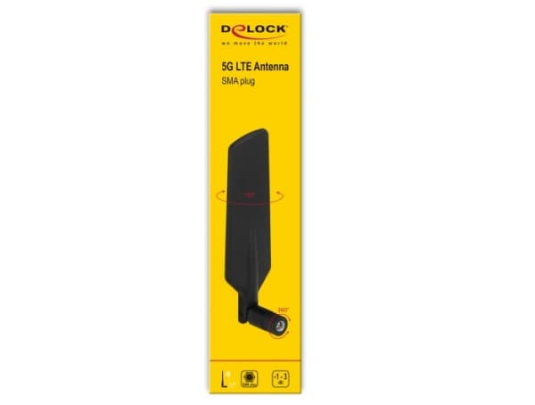 Delock - Antenne - Smart Home - 3 dBi - rundtstrålende - innendørs, skruemontering - svart