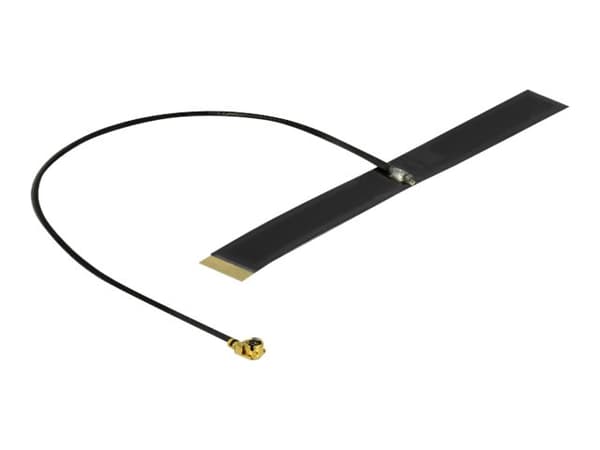 DeLOCK LPWAN Antenne MHF I plugg - 0,38 dBi 1,13 15 cm FPC intern selvklebende - Antenne - Smart Home - -0,38 dBi - selvklebende montering - svart