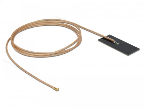 DeLOCK WLAN 802.11 ac/ax/a/h/b/g/n Antenne MHF I plugg 0,5 - 1,2 dBi RG-178 1 m PCB intern selvklebende - Antenne - Smart Home - 0,5 - 1,2 dBi - selv
