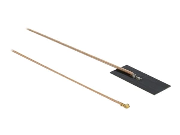 DeLOCK WLAN 802.11 ac/ax/a/h/b/g/n Antenne MHF I plugg 0,5 - 1,2 dBi RG-178 1 m PCB intern selvklebende - Antenne - Smart Home - 0,5 - 1,2 dBi - selv