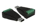 Miniatyrbild 1 av 5: DeLOCK - USB-adapter - USB (han) til 5 pins terminalblok - 2500 V - sort