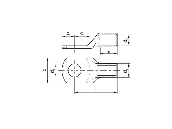 Klauke 50B12, Plåtburk, Gjuten aluminium, Koppar, 50 mm ², 1,24 cm, 1,1 cm