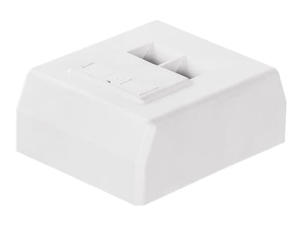 Netrack Complete - Sokkelutgang - RJ 45 - 2 nettverkssokler - hvit