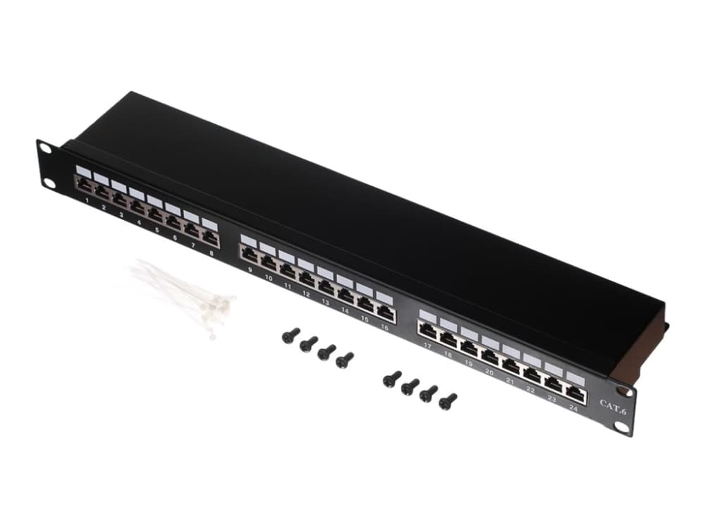 Netrack - Patch-panel - CAT 6 - RJ-45 X 24 - svart - 19"