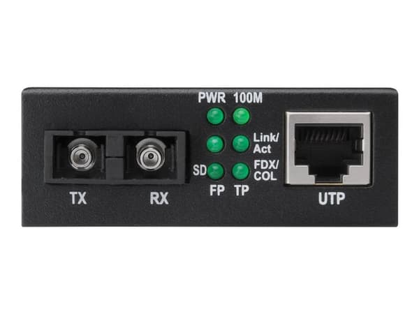 DIGITUS DN-82020-1 - Fibermedieomformer - 100Mb LAN - 10Base-T, 100Base-FX, 100Base-TX - RJ-45 / SC flermodus - opp til 2 km - 1310 nm