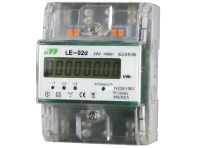 3-fas elmätare MID-kompatibel 63A 230/400V med LCD-display LE-02D