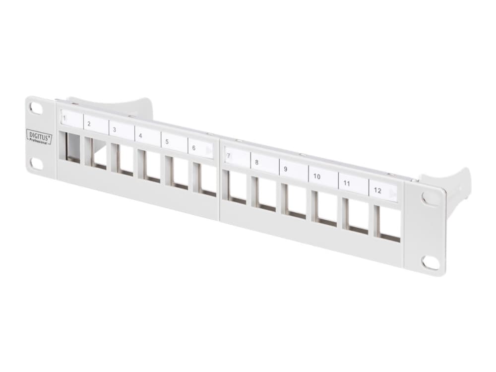 DIGITUS Professional DN-91419 - Patch-panel - rackmontering - grå, RAL 7035 - 1U - 10" - 12 portar