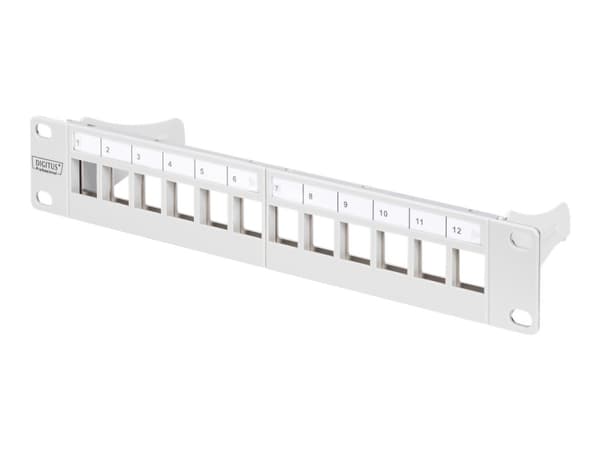 DIGITUS Professional DN-91419 - Koblingspanel - rackmonterbar - grå, RAL 7035 - 1U - 10" - 12 porter Grå