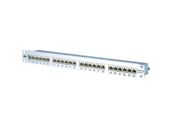 BTR E-DAT C6A 24x8(8) - Koblingspanel - CAT 6 - RJ-45 X 24 - sølv - 1U - 19"