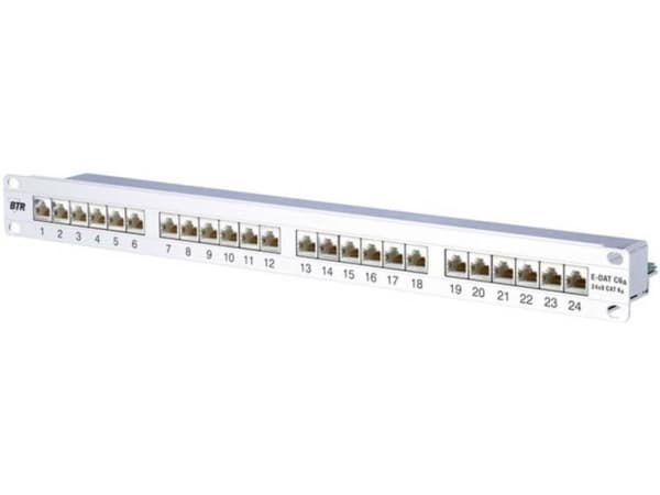BTR E-DAT C6A 24x8(8) - Koblingspanel - CAT 6 - RJ-45 X 24 - sølv - 1U - 19"